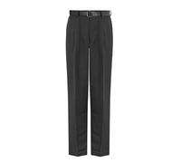 David Luke Men's Regular Fit Senior School Trousers in Black | Size: 28S David Luke Black 28S