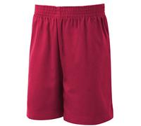 David Luke School Uniform Boys Classic Sports Shorts Red 28"