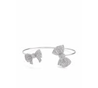 David Morris 18kt white gold Beau diamond double-bow bangle bracelet - Silver 16