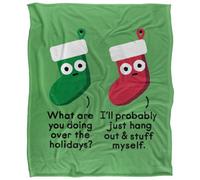 David Olenick A Full Schedule Silky Blanket Green/red/white (One Size)