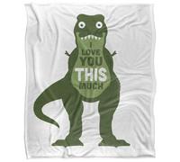 David Olenick Amourosaurus Silky Supersoft Blanket Green/white (60In X 50In)