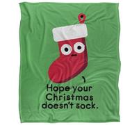 David Olenick Happy Holidays And Stuff Silky Supersoft Blanket Green/red/white (One Size)
