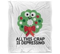 David Olenick Hoho Hopeless Silky Supersoft Blanket White/red/green (One Size)