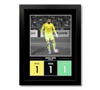 David Raya Arsenal Signed Photo Poster Print Picture Display Framed Autograph Memorabilia for Football Fans Gift Spain (A4 Framed Poster Black)