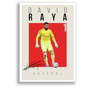 David Raya Arsenal Signed Photo Poster Print Picture Display Framed Autograph Memorabilia for Football Fans Gift Spain (A4 poster Only Cream)