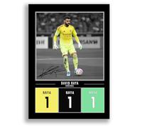 David Raya Arsenal Signed Photo Poster Print Picture Display Framed Autograph Memorabilia for Football Fans Gift Spain (A4 poster Only Black)