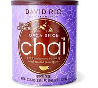 David Rio TEA Orca Spice Chai, 1520g Tin, Sugar Free, Black, Instant, 1 serving, 0g Sugars, Milk & Soy, USA