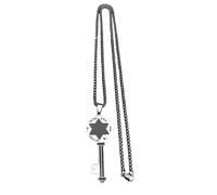 David Star Key Shaped Hebrew Pendant Necklace for Women Men Gold Color Jewish Israel Amulet Chain