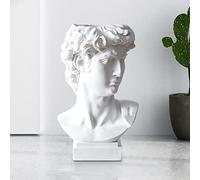 David Statue Flower Vase Furniture Sculpture Brush Holder Resin Head Cement Planter Flower Vase Makeup Holder Main Decoration for Table Home Decor