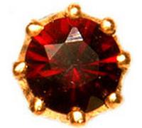 David Van Hagen Mens Garnet 9ct Tie Tac - Red