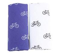 David Van Hagen Mens Novelty Bicycle Handkerchief Set - White/Blue