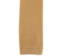 David Van Hagen Mens Plain Knitted Tie - Gold