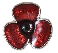 David Van Hagen Mens Poppy Cravat Pin - Red/Silver