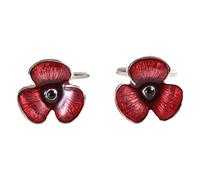 David Van Hagen Mens Poppy Cufflinks - Red