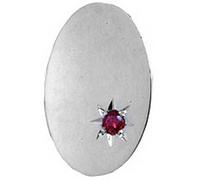 David Van Hagen Mens Ruby Oval Sterling Silver Tie Tac - Silver
