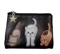 David Viggers - Coin Purse with Cute Animal Appliqué Detailing - Faux Leather Zipped Coin Purses for Women - 0.5 x 14.5 x 11 cm - Hedgehog is Faux Suede - Gifts for Women and Girls