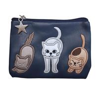 David Viggers - Coin Purse with Cute Animal Appliqué Detailing - Faux Leather Zipped Coin Purses for Women - 0.5 x 14.5 x 11 cm - Hedgehog is Faux Suede - Gifts for Women and Girls