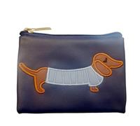 David Viggers - Coin Purse with Cute Animal Appliqué Detailing - Faux Leather Zipped Coin Purses for Women - 0.5 x 14.5 x 11 cm - Hedgehog is Faux Suede - Gifts for Women and Girls