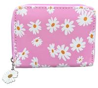 David Viggers - Cute Daisy Pattern Purse for Women and Girls - Small with Zipper and Daisy Charm - Faux Leather Coin Purse - 16cm L x 12cm W - Accessories for Women and Girls