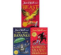 DAVID WALLIAM 3 BOOKS COLLECTION SET GANSTA GRANNY STRIKES AGAIN, THE BEAST OF BUCKINGHAM ,CODE NAME BANANAS