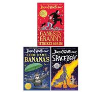 David Walliams 3 Books Collection Set (Gansta Granny Strikes Again, Spaceboy, Code Name Bananas)