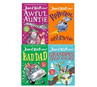 David Walliams 4 Books Collection Set (Awful Auntie, Grandpa’s Great Escape, Bad Dad, Robodog)