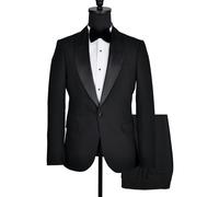 David WeJ Alfredo Single Breasted Shawl Lapel Tuxedo - Black - 46
