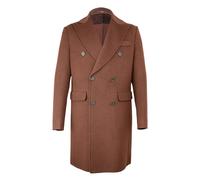 David WeJ DW Signature Double Breasted Wool Overcoat - Brown - 56