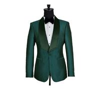 David WeJ DW Signature Satin Shawl Lapel Blazer - Green - 48