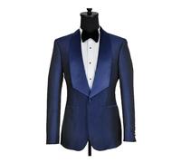 David WeJ DW Signature Satin Shawl Lapel Blazer - Navy - 50