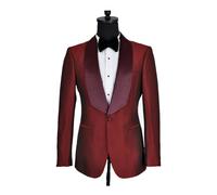 David WeJ DW Signature Satin Shawl Lapel Blazer - Wine - 48