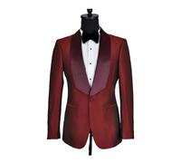 David WeJ DW Signature Satin Shawl Lapel Blazer - Wine - 52
