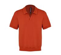 David WeJ Enzo Cotton V Neck Polo - Orange - S