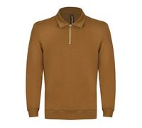 David WeJ Enzo Cotton Zip Polo - Coffee - XL