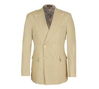 David WeJ Hugo Linen Double Breasted Blazer - Beige - 52