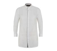 David WeJ Hugo Linen Mandarin Collar Tunic Shirt - White - XXL