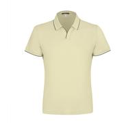 David WeJ Marco V Neck Polo Shirt - Beige - XL