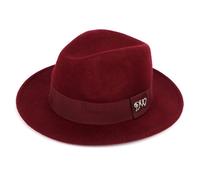 David WeJ Wool Fedora Hat - Burgundy