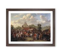 David Wilkie Pitlessie Fair Classic Painting Framed Wall Art Print, Ready to Hang Picture for Living Room Bedroom Home Office Décor, Walnut A4 (34 x 25 cm)