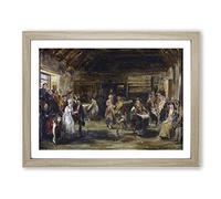 David Wilkie The Penny Wedding Classic Painting Framed Wall Art Print, Ready to Hang Picture for Living Room Bedroom Home Office Décor, Oak A4 (34 x 25 cm)