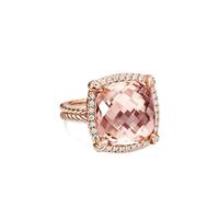 David Yurman 18kt rose gold Chatelaine morganite and diamond ring (14mm) - Pink 4.5-5-7.5-8