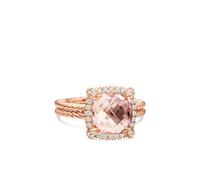 David Yurman 18kt rose gold Chatelaine morganite and diamond ring (9mm) - Pink 4.5-5.5-6.5