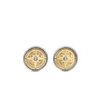 David Yurman 18kt yellow gold and sterling silver Maritime Compass diamond cufflinks (16mm) One Size