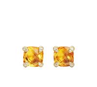 David Yurman 18kt yellow gold Chatelaine diamond citrine stud earrings (8mm) One Size