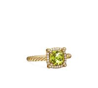 David Yurman 18kt yellow gold Petite Chatelaine peridot and diamond ring (7mm) 4-4.5-5-5.5-6-6.5-7-7.5-8