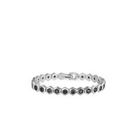 David Yurman sterling silver Hex Pavé black diamond tennis bracelet S-M-L