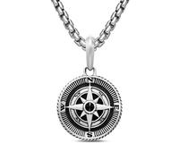 David Yurman sterling silver Maritime Compass diamond amulet (29.5mm) OS