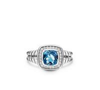 David Yurman sterling silver Petite Albion topaz and diamond ring (7mm) 4-4.5-5-5.5-6-6.5-8.5
