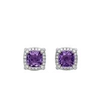 David Yurman sterling silver Petite Chatelaine amethyst and diamond stud earrings (5mm) One Size