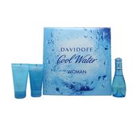 Davidoff Cool Water Woman Gift Set 50ml Eau De Toilette + 50ml Body Lotion + 50ml Shower Gel